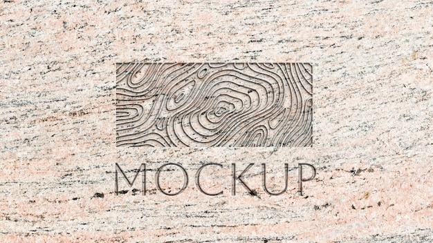 Logo on marble wall mockup design