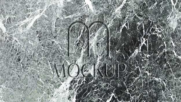 PSD logo on marble wall mockup design