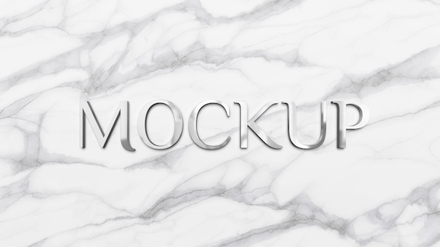 Logo on marble wall mockup design