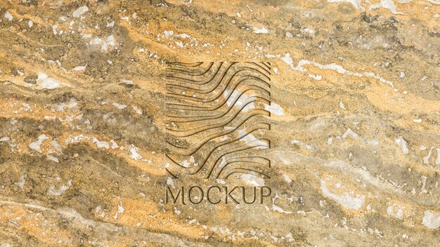 Logo on marble wall mockup design