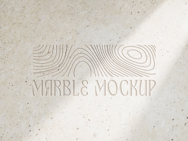 PSD logo on marble wall mockup