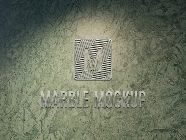 PSD logo on marble wall mockup