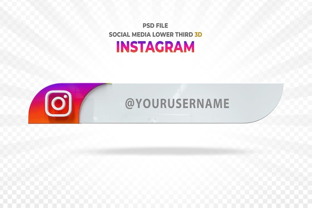 Logo mediów społecznościowych na Instagramie niższe style renderowania 3d banerów