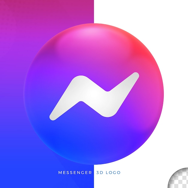 Messenger di logo su ellisse 3d design