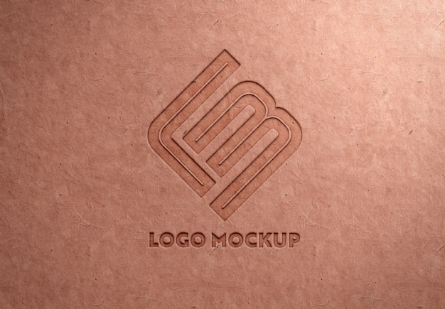 Logo met inscriptie op mockup-textuur van gerecycled papier