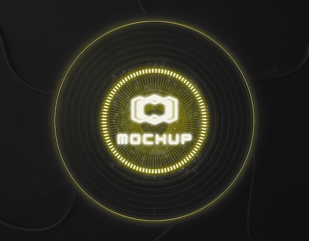 Mock-up del logo con luci brillanti