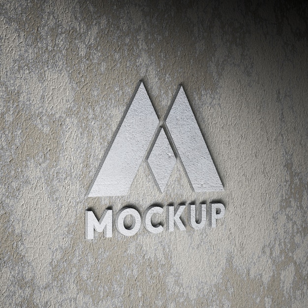 PSD logo mock-up design with concrete effect