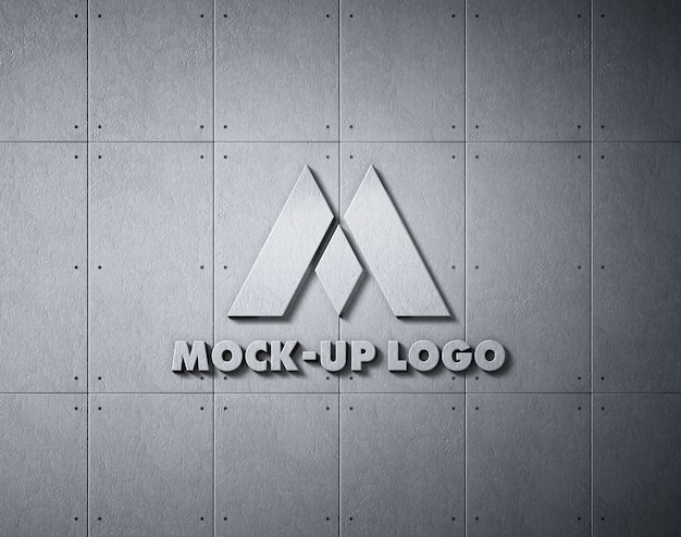 PSD logo mock-up design with concrete effect