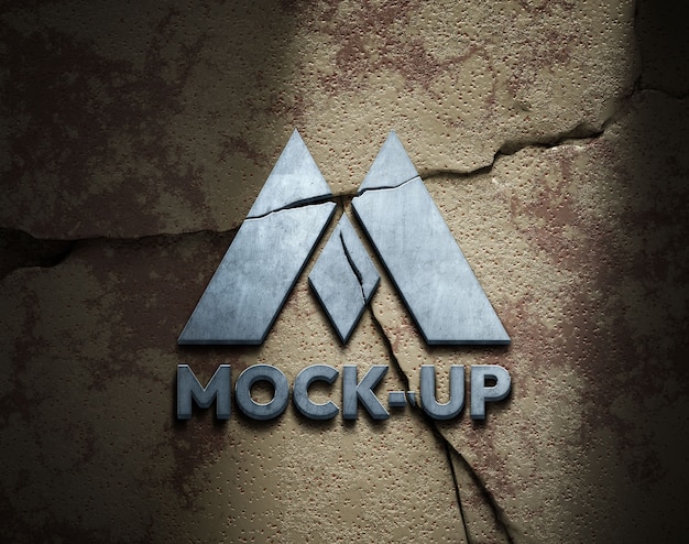 PSD logo mock-up design with concrete effect