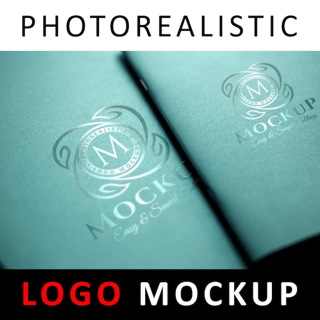 PSD logo mock up - drukowanie logo uv spot