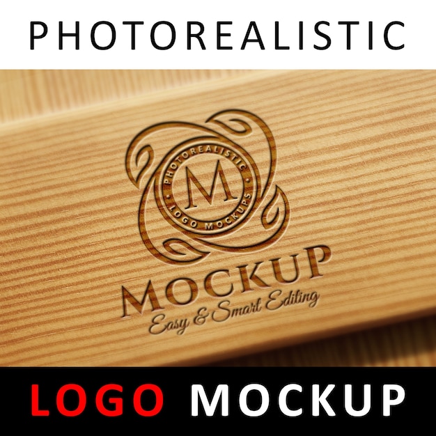 Logo mock-up - lasersnijden met gegraveerd logo op hout