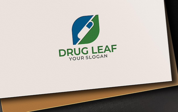 logo mock-up met reliëf op papier