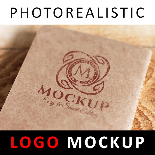 Logo mock up - printed logo on kraft card
