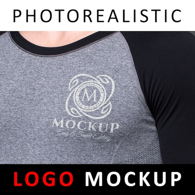 Logo mock up - serigraph printing screen printing logo on sport cloth t-shirt
