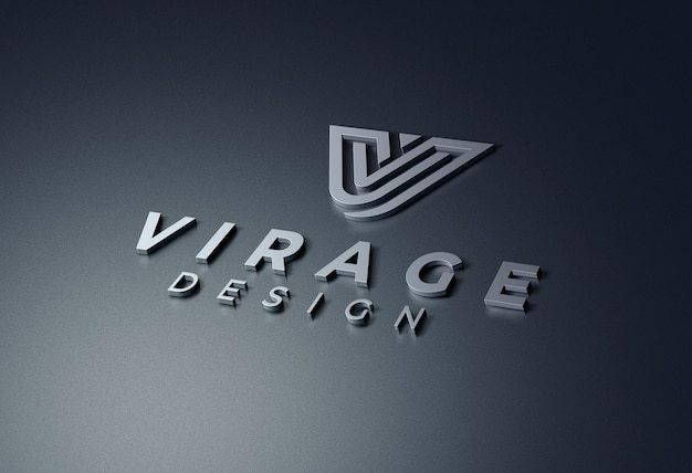 Logo mockup 3d logo metallico