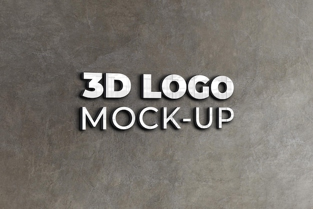 PSD logo mockup 3d parete moderna