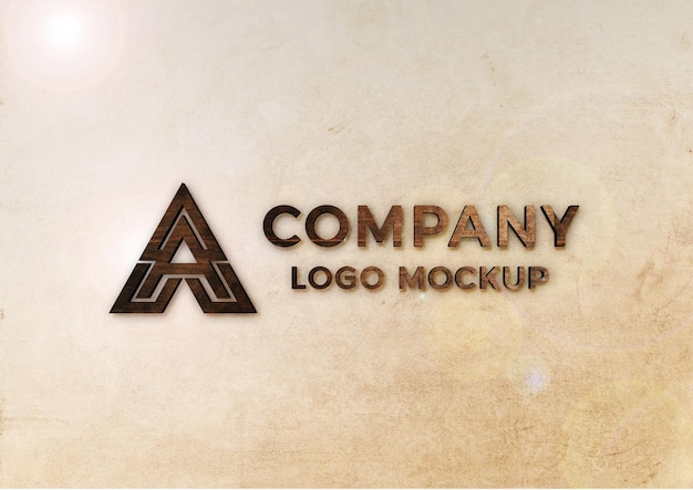 Logo Mockup 3D Style on Texture Wall