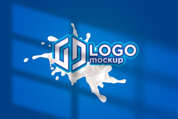 Logo Mockup 3D teken mockup sjabloon