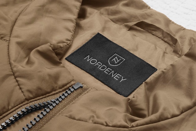 Logo Mockup Beige Jacket Label 