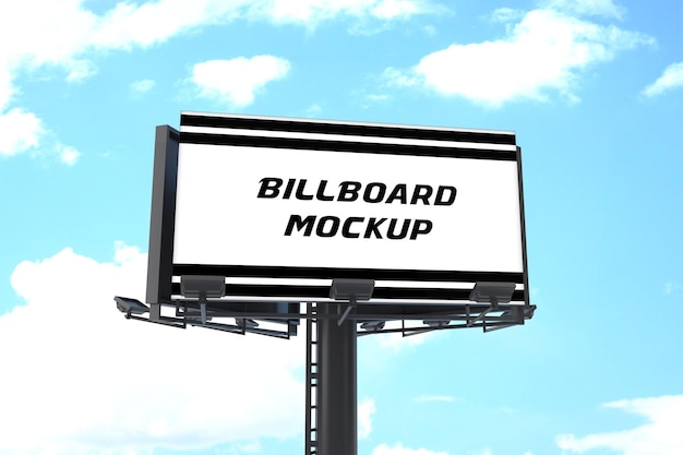 PSD logo mockup on billboard