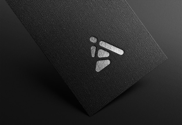 Logo mockup on black business card