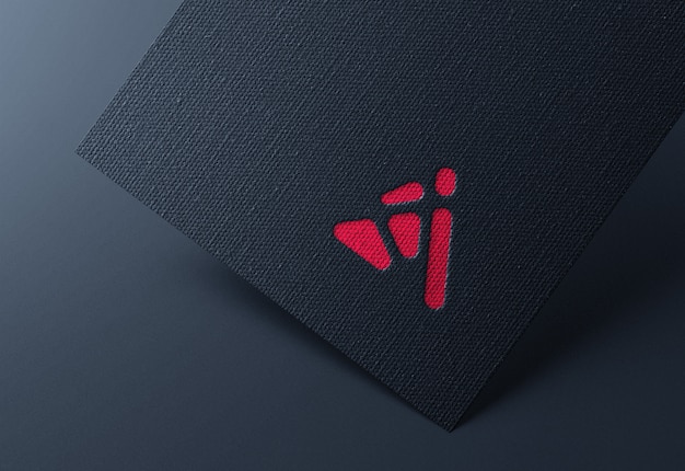 Logo mockup on black business card