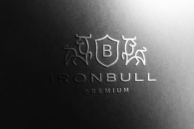 logo mockup in black paper