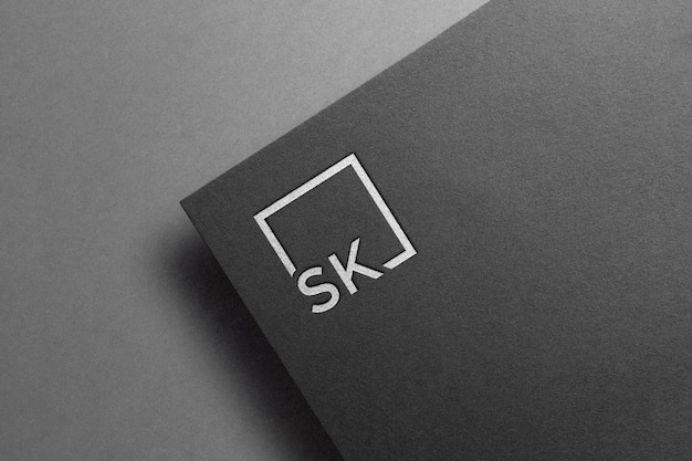 Logo mockup black paper