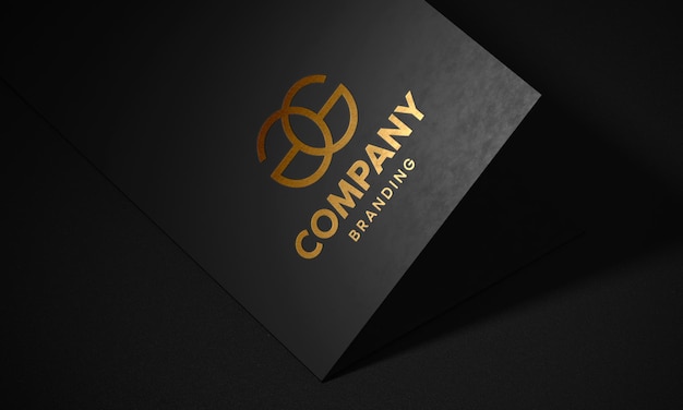 Logo mockup on black paper