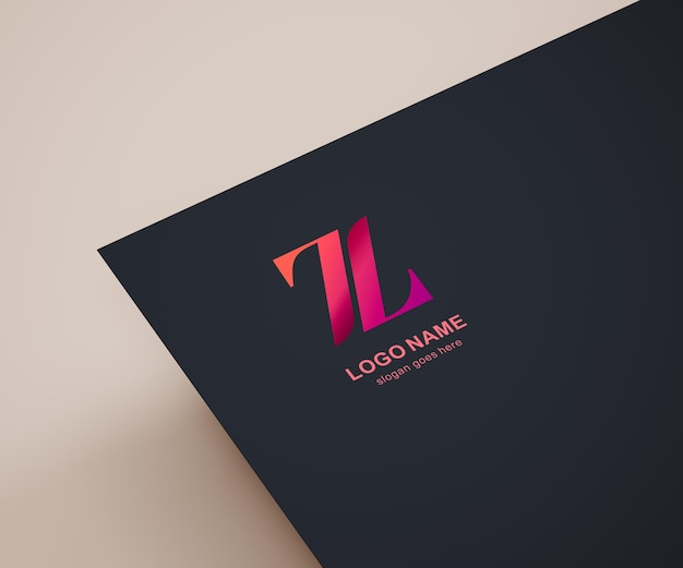 PSD mockup logo su carta nera