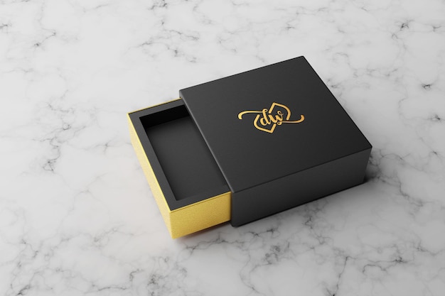 Logo mockup on black square box