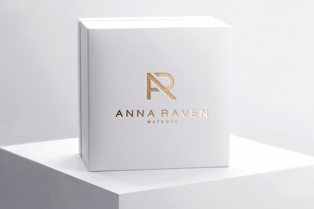 Logo mockup box luxe horloge