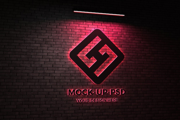 Logo mockup on brick wall