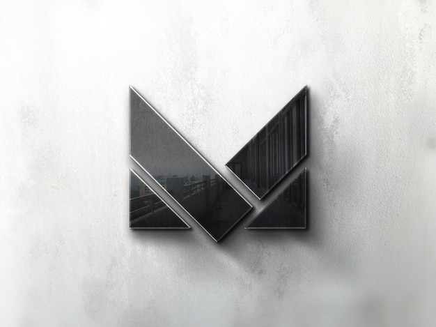 Logo mockup on cement wall realistic