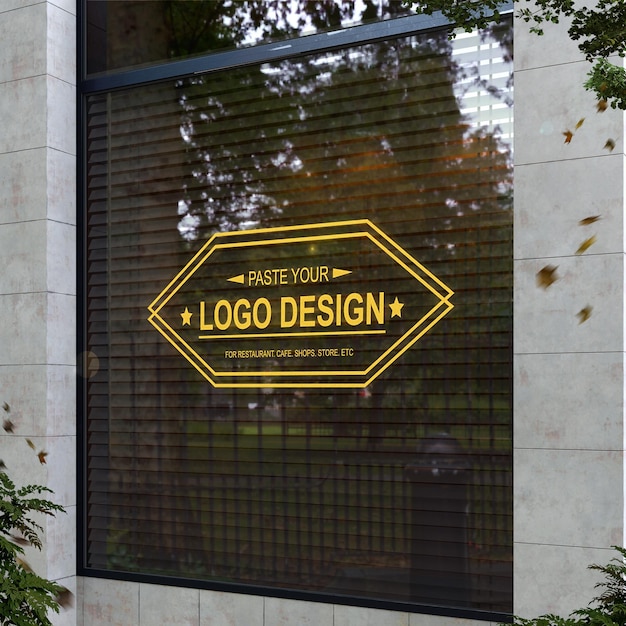 Logo mockup classic window sign