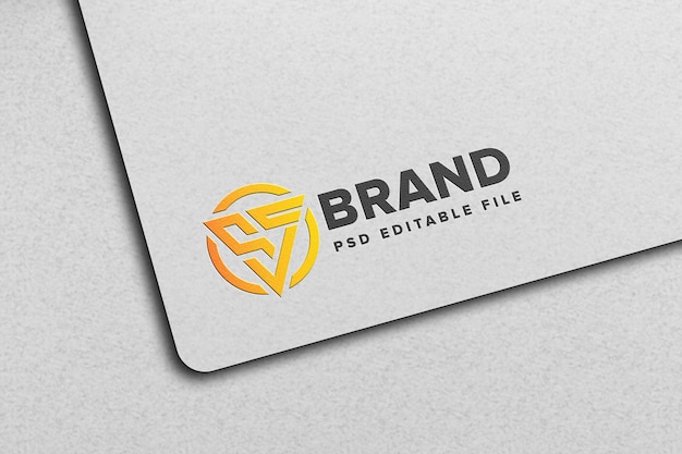 Logo mockup primo piano white paper psd