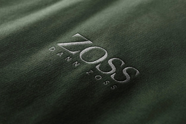 PSD logo mockup clothing textured embroidered