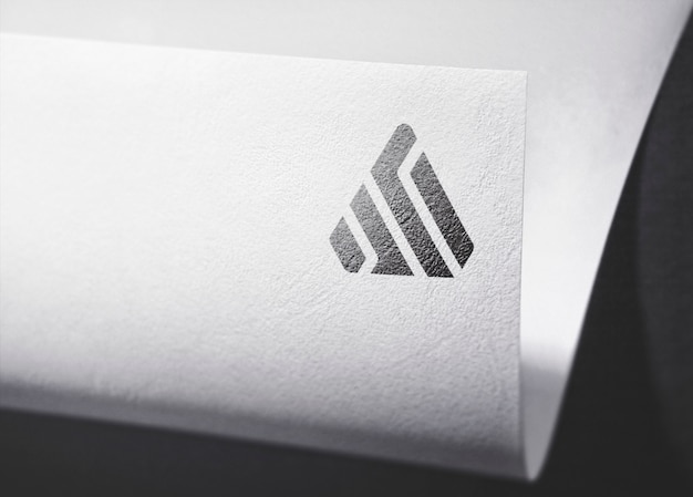 PSD Логотип макет изогнутой бумаги
