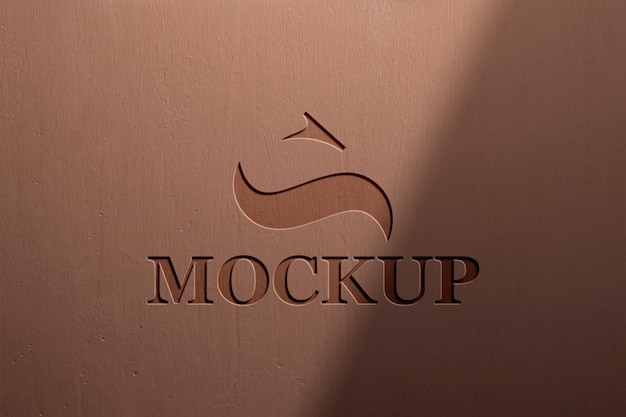 logo mockup on debossed effect