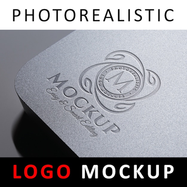 Logo mockup - debossed logo on plastic card