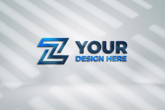 PSD logo mockup design in 3d rendering