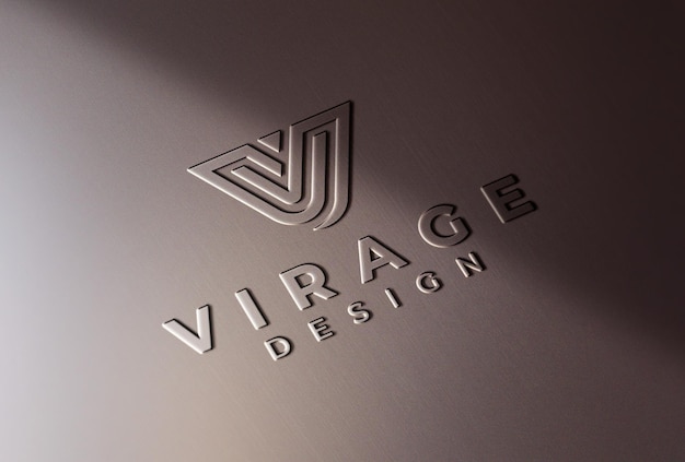 Logo mockup gegoten logo op kunststof oppervlak