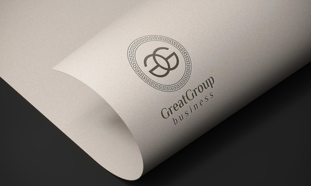 Logo mockup geweven luxe papier