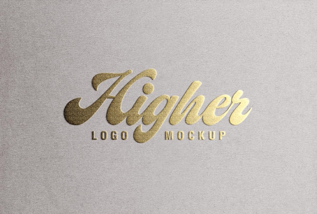 PSD logo mockup gold foil