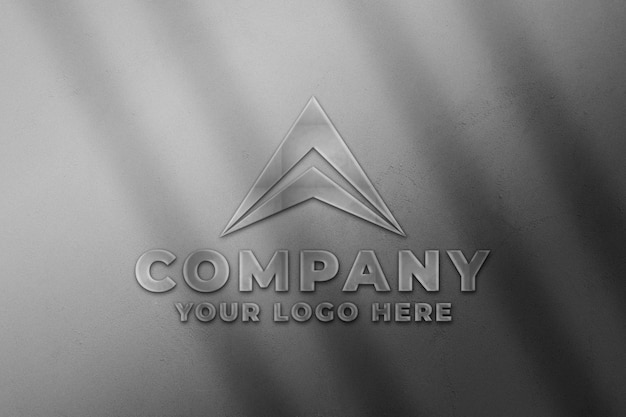 Logo mockup on grey wall