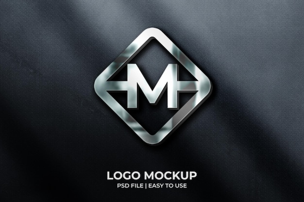 Premium PSD | Logo mockup on grey wall