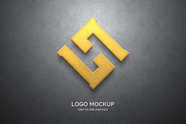 PSD logo mockup on the grey wall