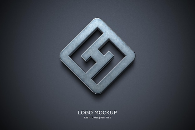 Mockup di logo sul muro grigio