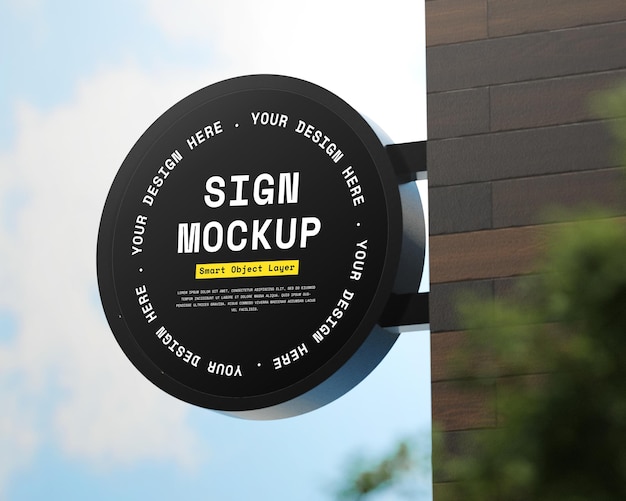 logo mockup hang signboard