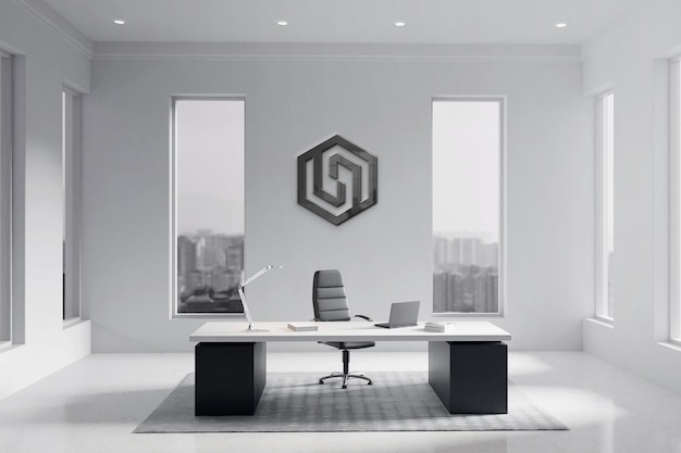 logo mockup in kantoorruimte ontwerp